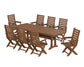 POLYWOOD Captain 9-Piece Dining Set with Trestle Legs — Teak