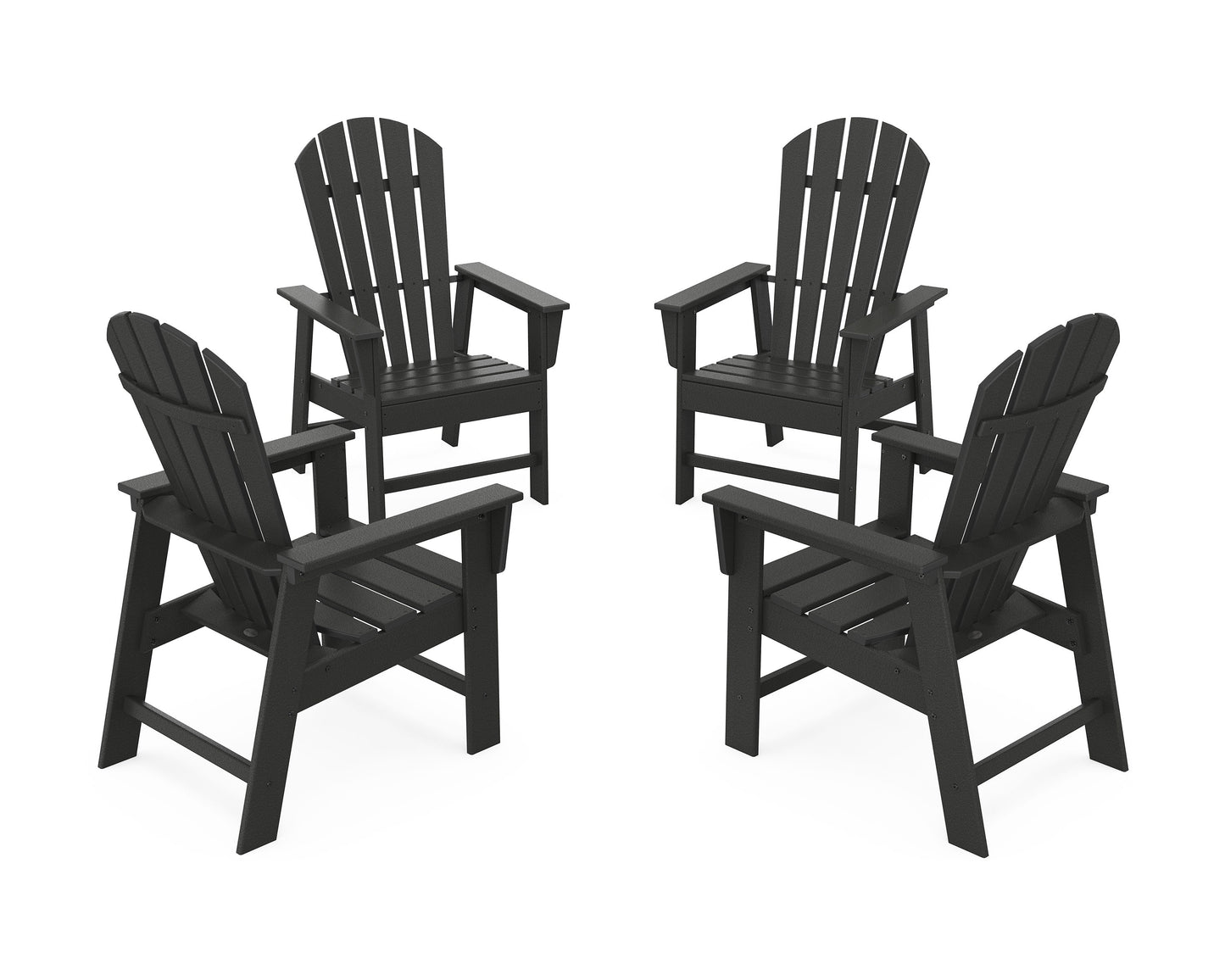POLYWOOD 4-Piece South Beach Casual Chair Conversation Set — Black