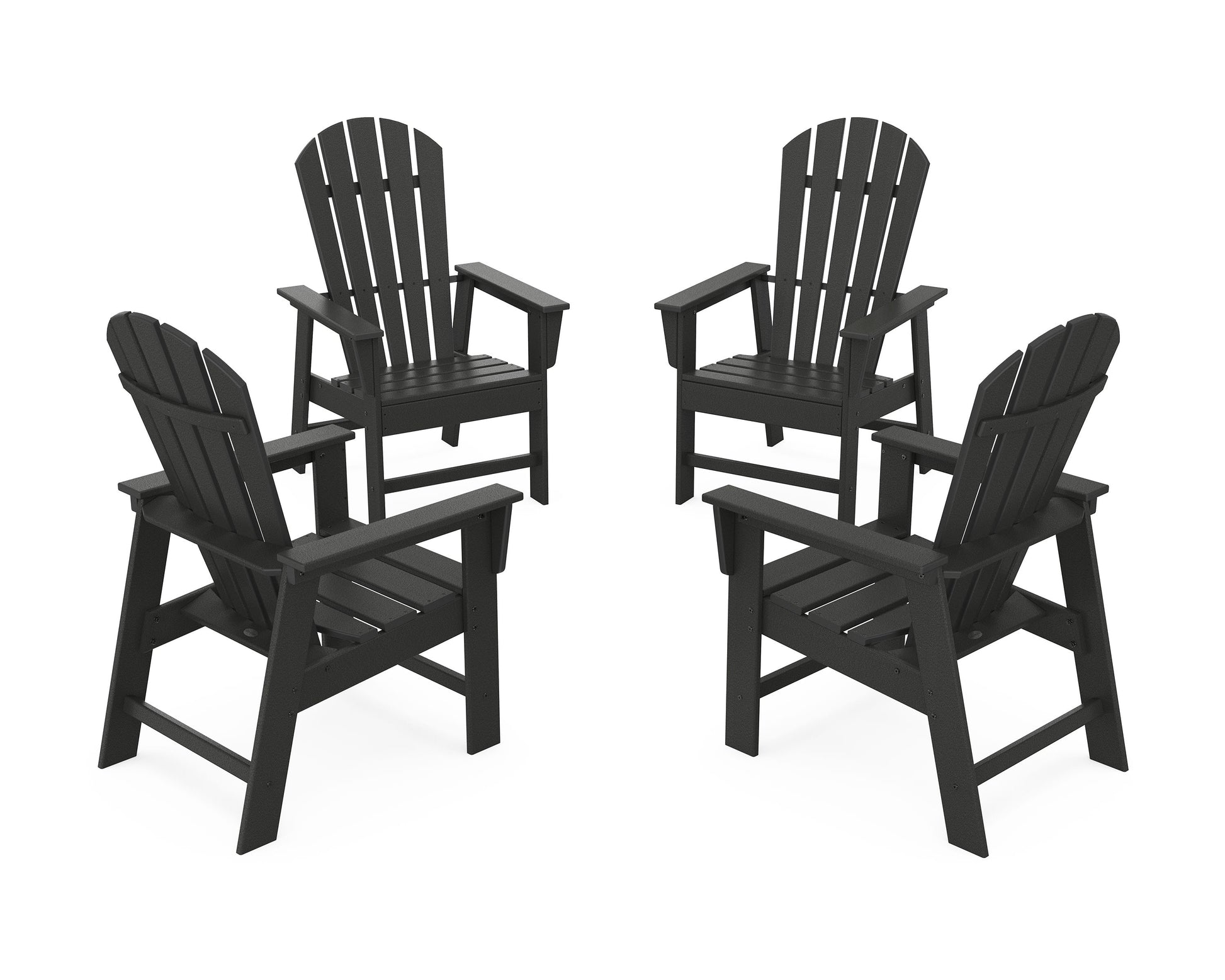 POLYWOOD 4-Piece South Beach Casual Chair Conversation Set — Black