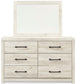 Cambeck  Panel Headboard With Mirrored Dresser