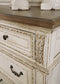 Realyn King Upholstered Panel Bed with Mirrored Dresser