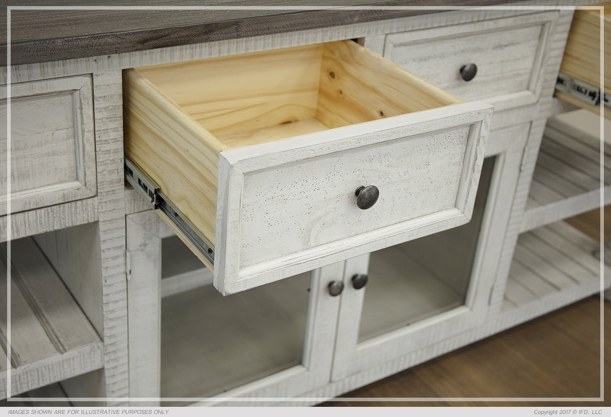3 Drawer, 2 Glass Door 60" TV Stand