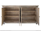 4 Doors Console, Two fixed shelves, Drift Sand finish