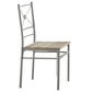 Anna 5-piece Rectangular Dining Table Set Silver