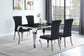 Carone 5-piece 61-inch Rectangular Black Glass Dining Set Black