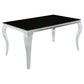 Carone 5-piece 61-inch Rectangular Black Glass Dining Set Grey