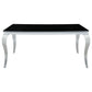 Carone 5-piece 61-inch Rectangular Black Glass Dining Set Teal
