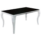 Carone 5-piece 61-inch Rectangular Black Glass Dining Set Teal