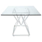Beaufort 6-piece Rectangular Dining Set Chrome and Grey