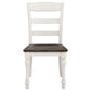 Madelyn Ladder Back Side Chairs Dark Cocoa and Coastal White (Set of 2)