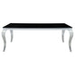 Carone 5-piece 81-inch Rectangular Black Glass Dining Set Grey