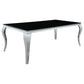 Carone 5-piece 81-inch Rectangular Black Glass Dining Set Grey
