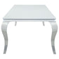 Carone Rectangular 81-inch Glass Top Dining Table White