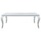 Carone 5-piece 81-inch Rectangular White Glass Dining Set Teal