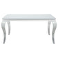 Carone 5-piece 61-inch Rectangular White Glass Dining Set Blue