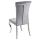Carone 5-piece 61-inch Rectangular White Glass Dining Set Grey