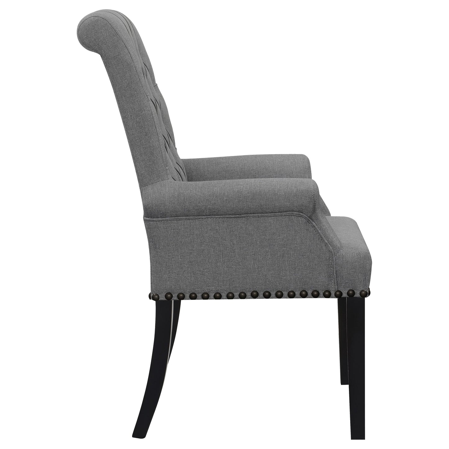 Alana Upholstered Tufted Arm Chair with Nailhead Trim