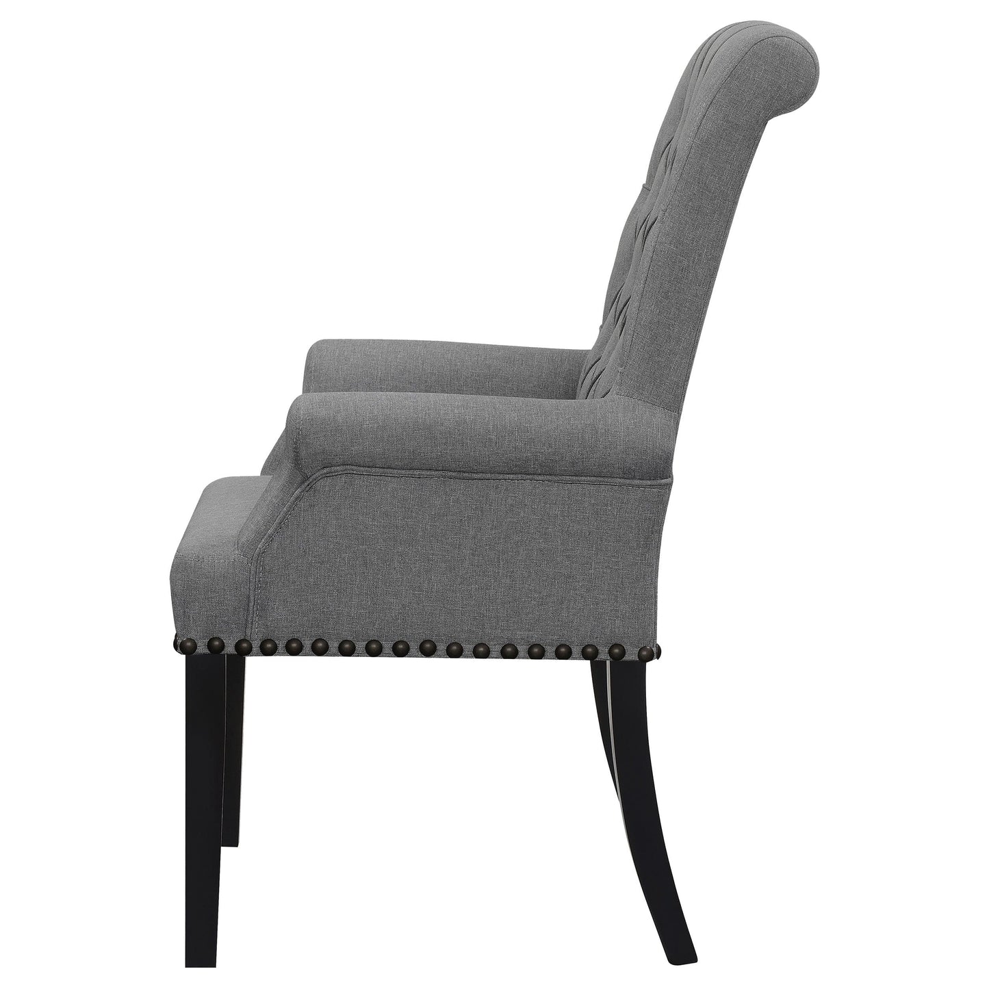 Alana Upholstered Tufted Arm Chair with Nailhead Trim