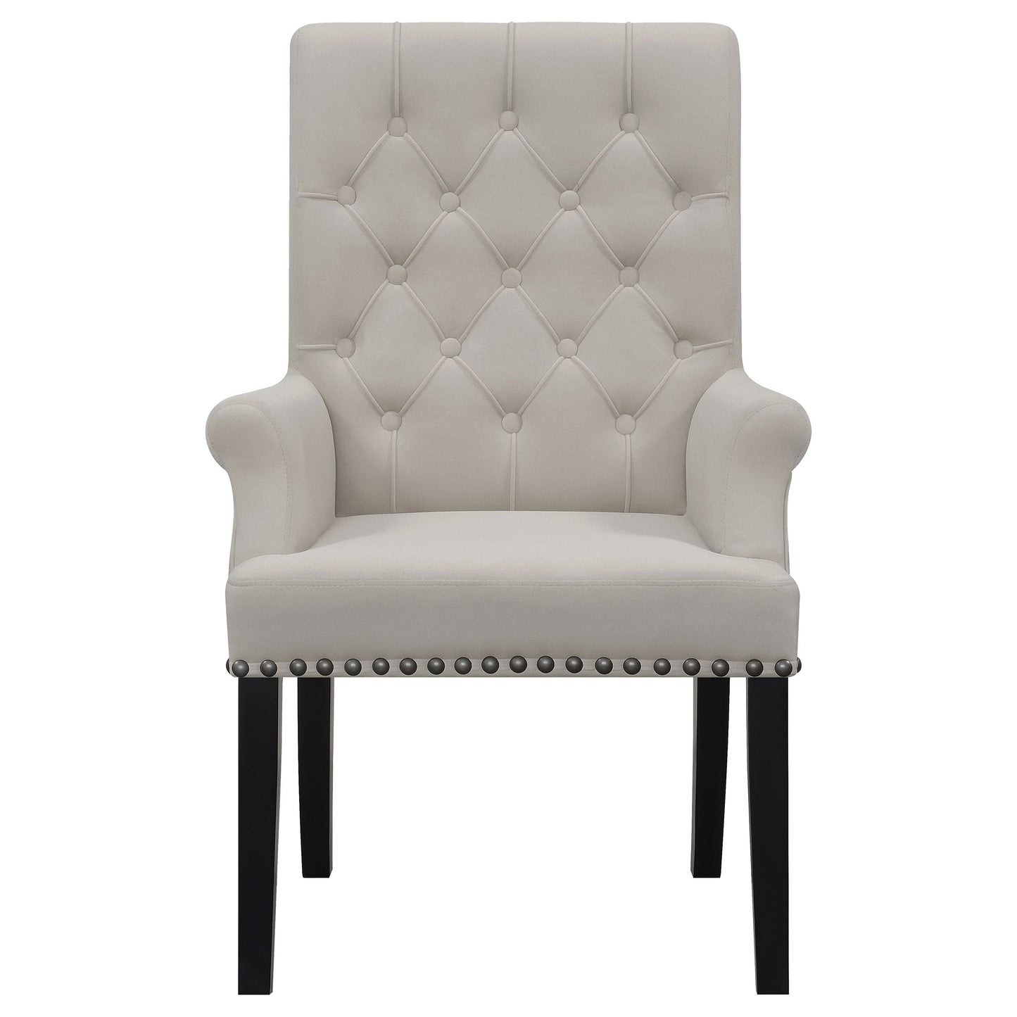 Alana Upholstered Tufted Arm Chair with Nailhead Trim