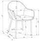 Emma Fabric Upholstered Dining Arm Chair Fog Grey (Set of 2)