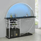 Risley 2-door Circular LED Wine Cabinet Dark Charcoal