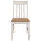 Kirby Slat Back Side Chair (Set of 2) Natural and Rustic Off White