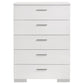 Felicity 5-piece Twin Bedroom Set White High Gloss