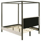 Monroe Upholstered Queen Canopy Bed Vanilla