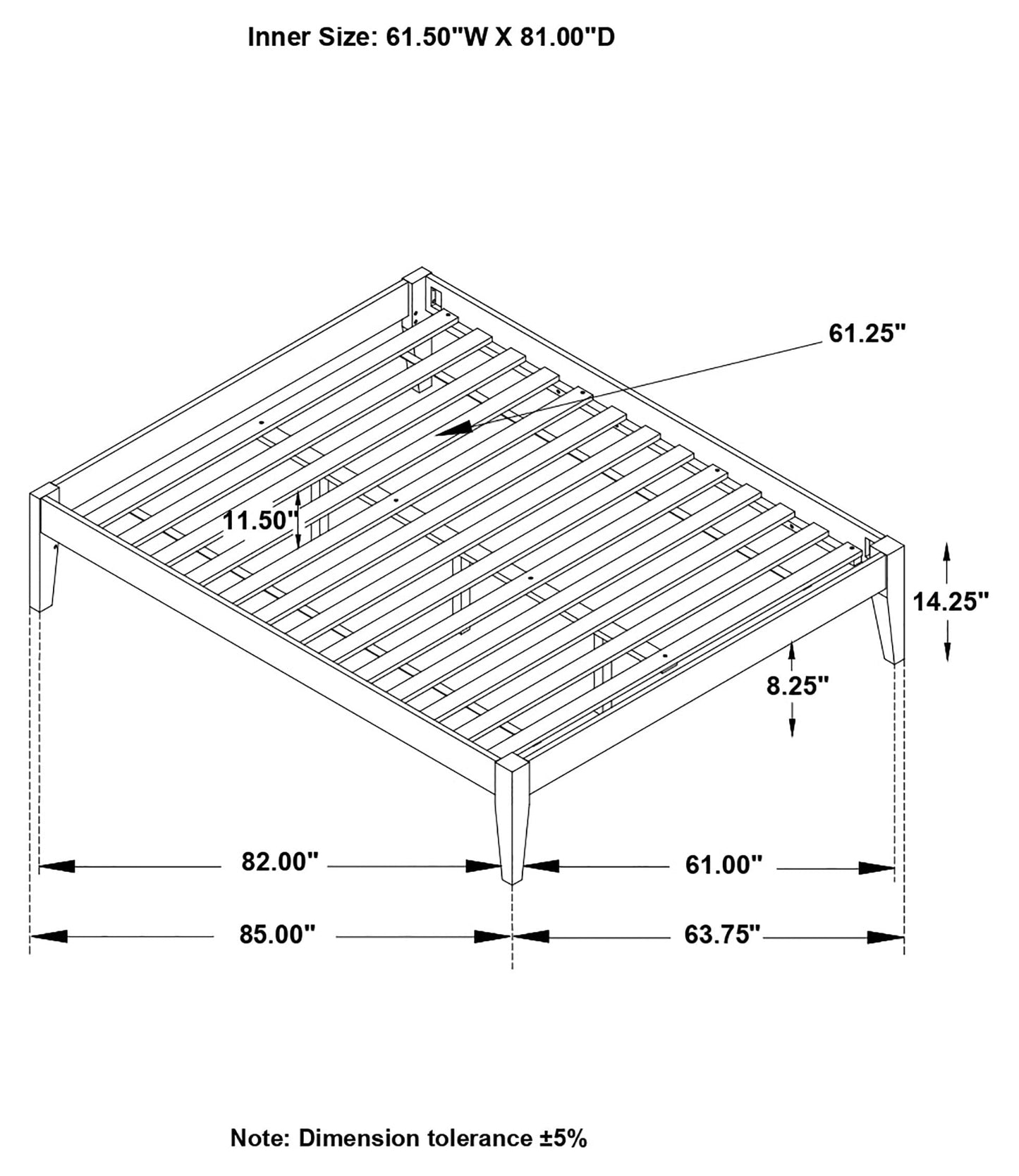 Hounslow Queen Universal Platform Bed White