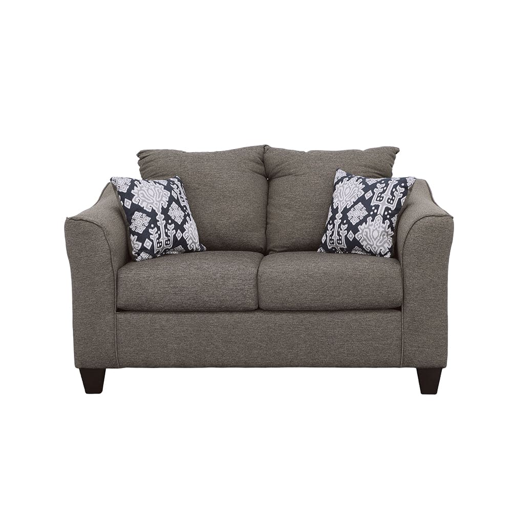 Salizar Upholstered Flared Arm Loveseat Charcoal Grey
