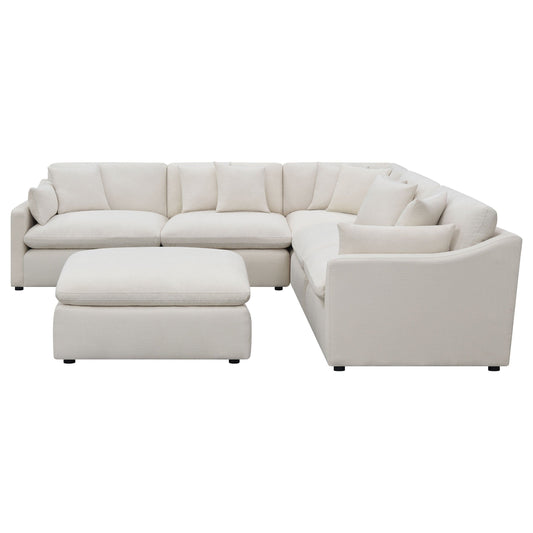 Hobson 6-piece Reversible Cushion Modular Sectional Off-White