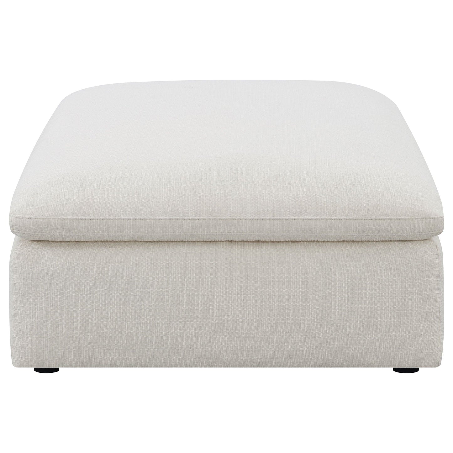 Hobson Square Upholstered Ottoman Ivory