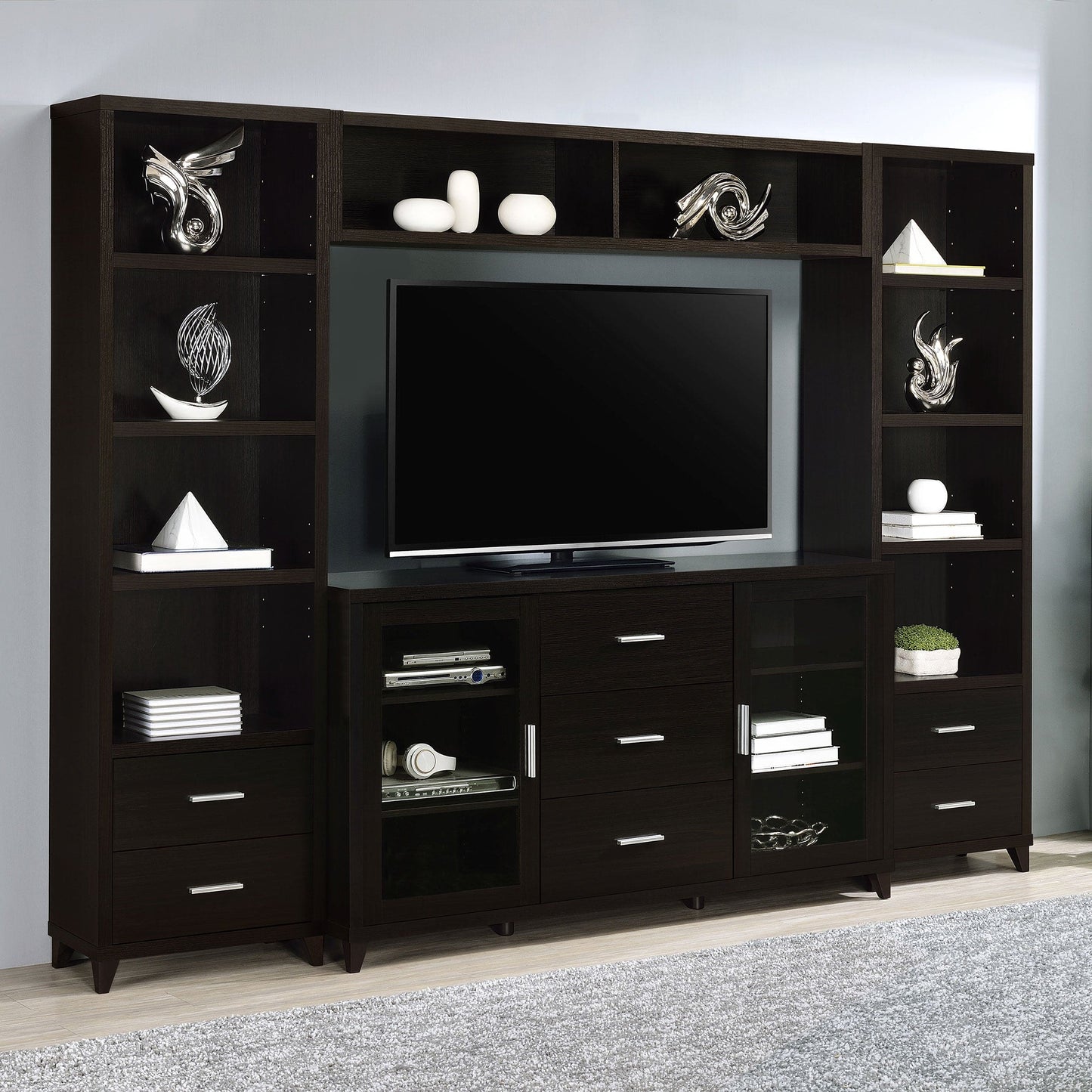 Lewes 4-piece 60-inch TV Entertainment Center Cappuccino