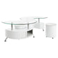 Buckley 3-piece Coffee Table and Stools Set White High Gloss
