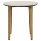 Aldis Round Marble Top End Table White and Natural