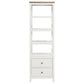 Hollis 4-shelf Wood Media Tower with Drawers Brown and White