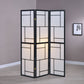 Damis 3-Panel Room Divider Folding Shoji Screen Black