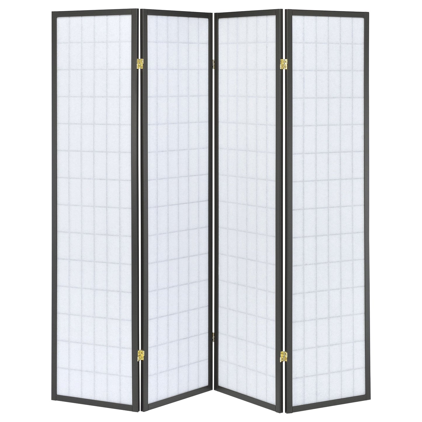 Roberto 4-Panel Room Divider Folding Shoji Screen Dark Grey
