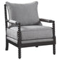Blanchett Upholstered Bobbin Accent Chair Grey and Cappuccino