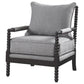 Blanchett Upholstered Bobbin Accent Chair Grey and Cappuccino