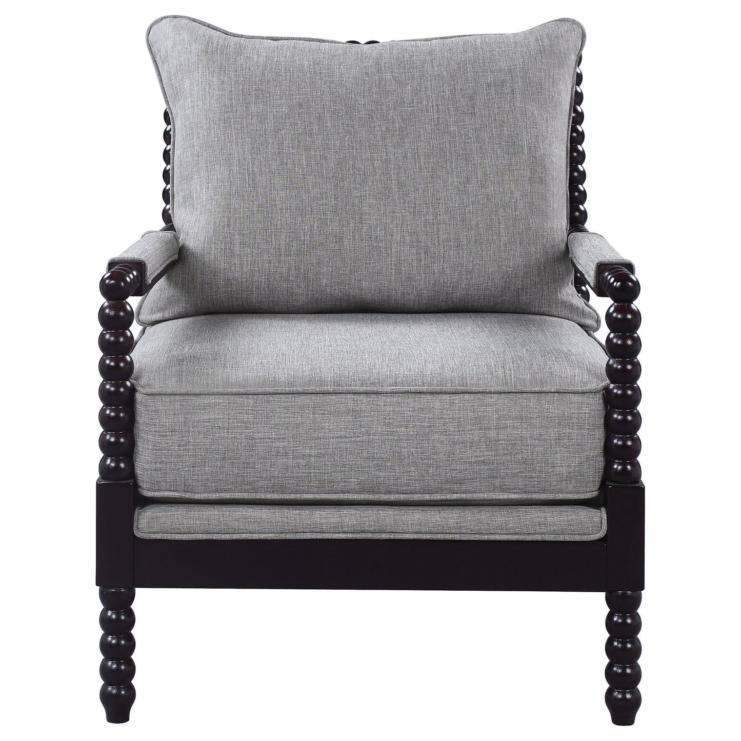 Blanchett Upholstered Bobbin Accent Chair Grey and Cappuccino