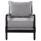 Blanchett Upholstered Bobbin Accent Chair Grey and Cappuccino