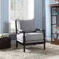 Blanchett Upholstered Bobbin Accent Chair Grey and Cappuccino