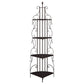 Poppy 74-inch 4-shelf Corner Bookshelf Copper and Cappuccino