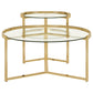 Delia 2-Piece Round Glass Top Nesting Coffee Table Gold