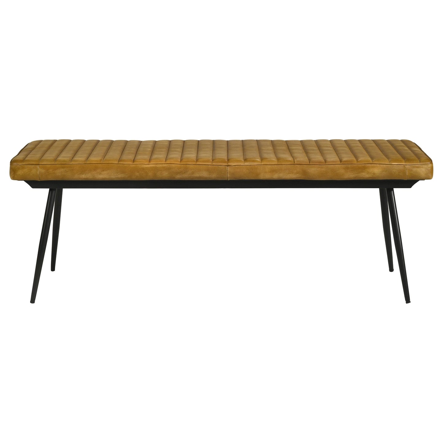Misty Leather Upholstered Dining Bench Antique Camel
