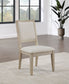 Trofello Upholstered Dining Side Chair White Washed and Beige (Set of 2)