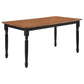 Hollyoak Farmhouse Rectangular Dining Table with Turned Legs Walnut and Black