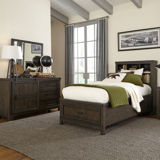 Thornwood Hills - Twin Bookcase Bed, Dresser & Mirror