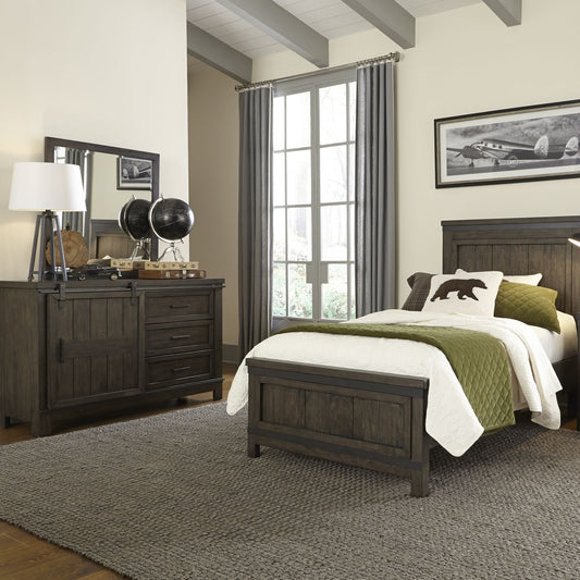 Thornwood Hills - Twin Panel Bed, Dresser & Mirror